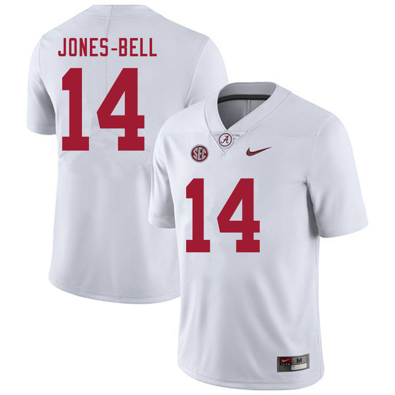 Men #14 Thaiu Jones-Bell Alabama White Tide College Football Jerseys Sale-White